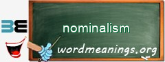 WordMeaning blackboard for nominalism